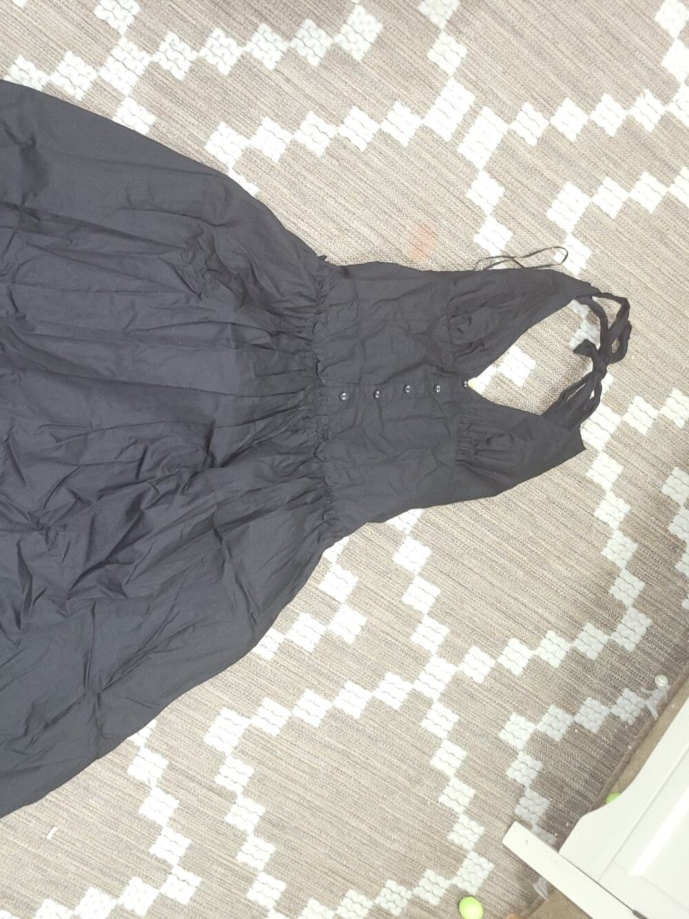 NWT Jacquie The Label maxi black cotton Dress halter ruched L Poplin pinup retro - Picture 2 of 11
